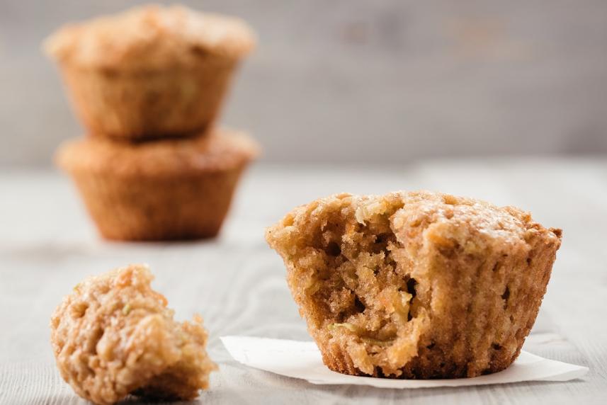 Carrot cake muffin on a napkin