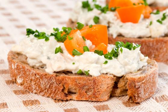 Photo: Blue Cheese Dressing on toasted bread.